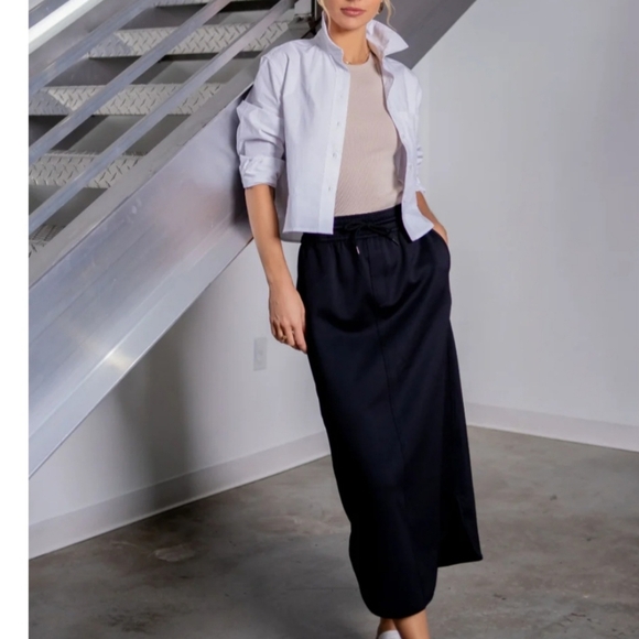 Luum Womens Lottie Maxi Skirt Black Size M Elastic Waist Round Hem A-Line - Picture 9 of 9